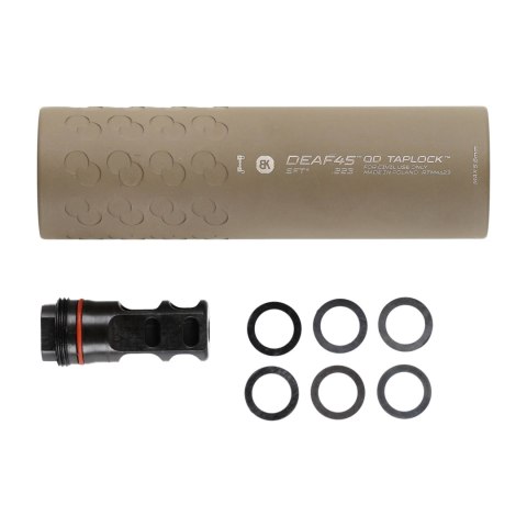 Tłumik do broni BK Precise DEAF45 QD Taplock 3GUN 1/2x28 UNEF z hamulcem Magpul FDE