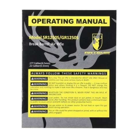 Wiatrówka Artemis SR1250S 4,5 mm czarna