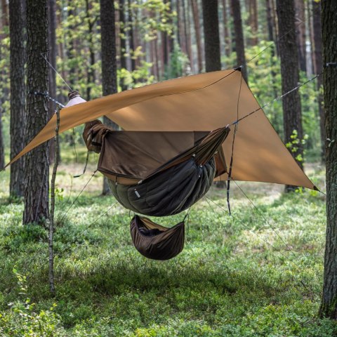 Hamak biwakowy Lesovik Draka z zawieszeniem Sneka choco root