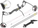Łuk bloczkowy dla dorosłych i młodzieży Ek Rex Quad 15-55 lb 28" czarny
