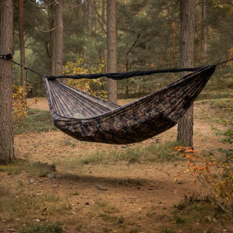 Hamak TigerWood Ważka V2 long z moskitierą Double Zip, kamuflaż