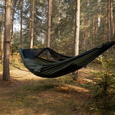 Hamak TigerWood Ważka V2 long z moskitierą Pocket, zielony