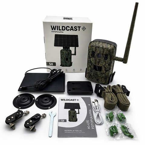 Kamera fotopułapka WildCast S8 GSM + panel solarny + karta pamięci 32 GB