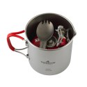 Zestaw do gotowania tytanowy Robens Fire Wisp Solo Cook Set Ultralight 650 ml - silver