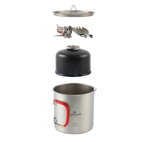 Zestaw do gotowania tytanowy Robens Fire Wisp Solo Cook Set Ultralight 650 ml - silver