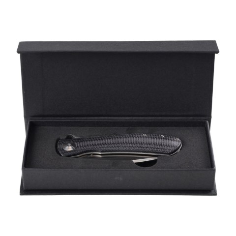 Nóż Składany Trollsky Knives Mandu EVO MTE008 Liner Lock Satin 14C28N, Black Micarta