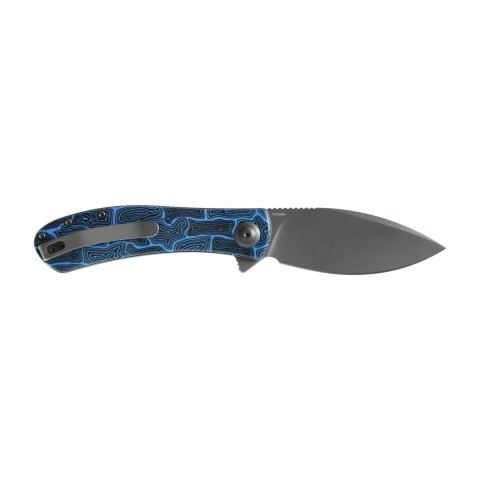 Nóż Składany Trollsky Knives Mandu EVO MTE011 Liner Lock Grey Stonewashed 14C28N Blue Turtle G10
