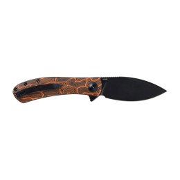 Nóż Składany Trollsky Knives Mandu EVO MTE012 Liner Lock Black Stonewashed 14C28N Orange Turtle G10