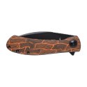 Nóż Składany Trollsky Knives Mandu EVO MTE012 Liner Lock Black Stonewashed 14C28N Orange Turtle G10