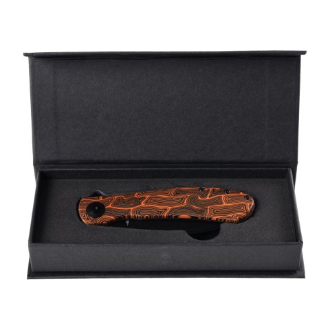 Nóż Składany Trollsky Knives Mandu EVO MTE012 Liner Lock Black Stonewashed 14C28N Orange Turtle G10