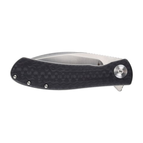 Nóż składany Trollsky Knives Mandu EVO MTE013 Liner Lock Satin MagnaCut Black CarbonTex G10
