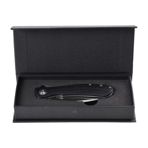 Nóż składany Trollsky Knives Mandu EVO MTE013 Liner Lock Satin MagnaCut Black CarbonTex G10