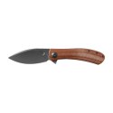Nóż składany Trollsky Knives Mandu EVO by Michał Sielicki Grey Stonewashed 14C28N, Brown Micarta