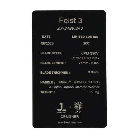 Nóż składany Kizer Feist 3 ZX-3499.3A3