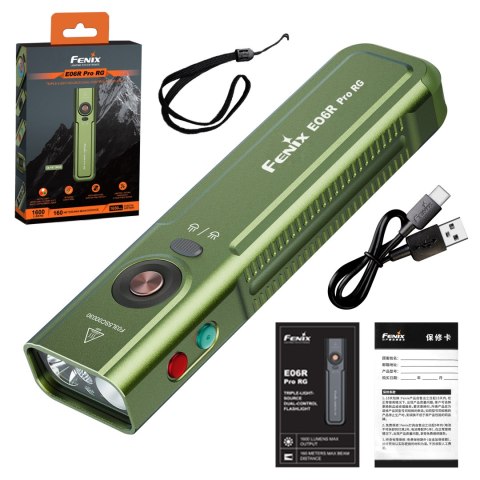 Latarka LED Fenix E06R PRO RG oliwkowa
