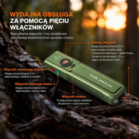Latarka LED Fenix E06R PRO RG pomarańczowa