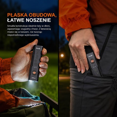 Latarka LED Fenix E08R UE czarna