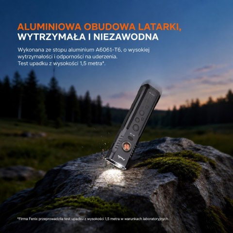 Latarka LED Fenix E08R UE czarna