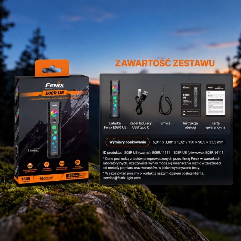 Latarka LED Fenix E08R UE czarna
