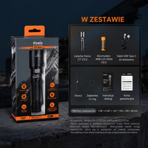 Latarka LED Fenix C7 V2.0 czarna