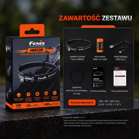 Latarka czołowa Fenix HM53R czarna