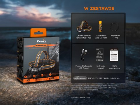 Latarka czołowa Fenix HM60R V2.0 czarna