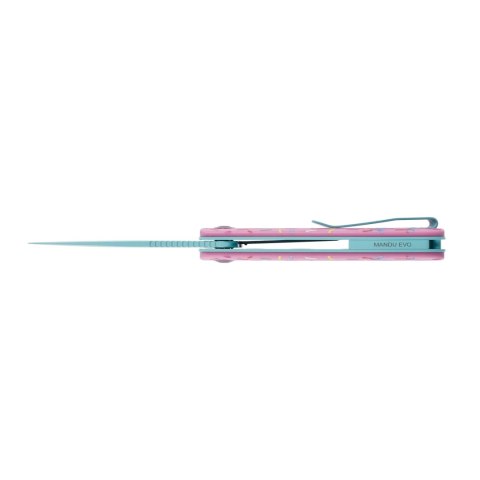 Nóż Składany Trollsky Knives Mandu EVO Liner Lock Blue 14C28N Pink G10