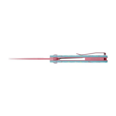 Nóż Składany Trollsky Knives Mandu EVO Liner Lock Pink 14C28N Blue G10