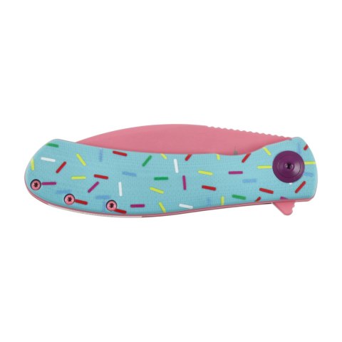 Nóż Składany Trollsky Knives Mandu EVO Liner Lock Pink 14C28N Blue G10