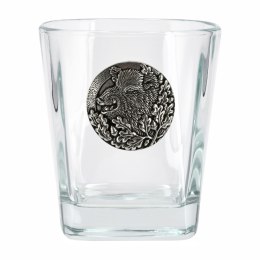 Szklanki do whisky Golden Fox Geo Wild Boar zdobione odlewanym elementem, 6 szt.