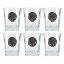Szklanki do whisky Golden Fox Geo Wild Boar zdobione odlewanym elementem, 6 szt.