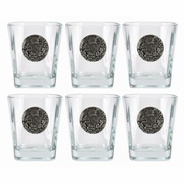 Szklanki do whisky Golden Fox Geo Wild Boar zdobione odlewanym elementem, 6 szt.